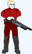 armor blond boot clothes doomguy glove gun hair kneepad shotgun subvariant:soyak_(smug) super_shotgun traced variant:soyak // 1898x3228 // 118.5KB