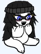 animal animated beanie bear blue_eyes blush blushing bury_pink_gril clothes female full_body glasses hair happy hat open_mouth smile soyjak translucent translucent_background transparent transparent_background variant:soytan // 205x274 // 8.6KB