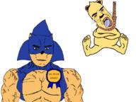 ack animal arm award badge bloodshot_eyes buff closed_mouth crying disney ear full_body hedgehog leg lion lion_ears lion_king lips medal mufasa open_mouth rope sega snout sonic sonic_the_hedgehog suicide teeth text tongue variant:chudjak whisker // 1024x768 // 214.3KB