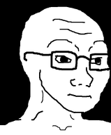 bald black_background glasses meta:not_oc shaved variant:soyak variant:wojak wojak // 630x762 // 3.9KB