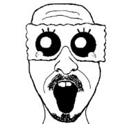 brenttv buck_teeth eyelashes glasses goatee mustache neck nose open_mouth soyjak stubble teeth variant:unknown // 876x822 // 23.9KB