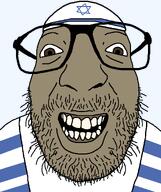 brown_eyes brown_skin clothes hat judaism jude kike kippah series:yehudyakim star_of_david tallit variant:israeli_soyjak // 1024x1224 // 61.7KB