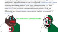 1830 1834 1875 algeria brown_skin crying exterminated flag flag:algeria france genocide massacre meta:tagme murder obliteration pacification_of_algeria pajeet shitskin slaughter subvariant:arabmutt variant:feraljak variant:meximutt // 1920x1080 // 275.5KB