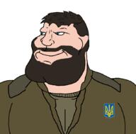 beard blue_eyes brown_hair coat_of_arms jacket subvariant:mexiaryan ukraine variant:meximutt volodymyr_zelenskyy // 886x872 // 51.6KB