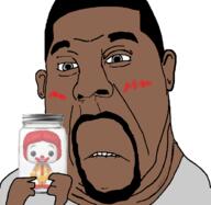beard biting_lip black_skin brc funko_pop horny jar kanye_west ronald_mcdonald subvariant:hornyson variant:cobson // 739x720 // 107.6KB