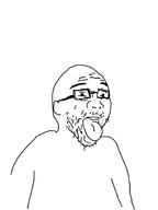 glasses open_mouth soyjak stubble tongue variant:unknown // 1500x2000 // 33.1KB