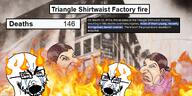 angry anita_sarkeesian bloodshot_eyes clothes crying death ear earring female fire glasses grin hair happy happy_merchant jewish_nose jews kike kike_nose lips lipstick makeup nails nas:merchant open_mouth smile soyjak stubble thick_eyebrows triangle_shirtwaist_factory variant:cryboy_soyjak wikipedia woman // 2048x1024 // 2.5MB