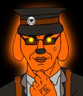 artist:nathaniel_higson closed_mouth clothes ear fdl fist froot gem glasses glowing hair hat janny military_uniform officer_cap orange_skin series:administ_soyjaks smile steve_jobs subvariant:steve_chuds suit sunglasses suspenders thick_eyebrows thinking trend:glowie variant:chudjak // 1716x2000 // 640.9KB