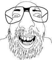 beard glasses open_mouth redraw soyjak variant:israeli_soyjak // 584x666 // 33.8KB