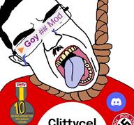 clittycel crying discord goy_(janny) hanging incel janny medal mod pol_(4chan) poltroon rope soyjak_party subvariant:chudjak_front text twp variant:chudjak // 768x719 // 159.1KB
