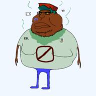 angry badge blue_pants bug cap chud_(boorufag) closed_mouth clothes discord esl flies fly fnf_pedo friday_night_funkin' glasses green_hair green_shirt hair hat leg map_(pedophile) meta:op_took_a_selfie_of_xerself pedophile standing stinky stubble sweating variant:meximutt // 1528x1536 // 216.1KB