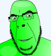 alternate calm frutiger_aero full_head glasses looking_at_you open_mouth smile smug soyjak stubble template variant:cobson // 775x849 // 95.5KB