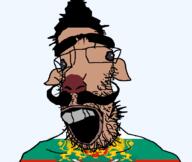 animal brown_eyes bulgaria bulgarian_(user) clothes countrywar ear flag flag:bulgaria glasses grey_teeth hair hairy mustache open_mouth pig soyjak stubble teeth thick_eyebrows variant:parrotjak // 682x576 // 66.9KB