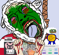 austria award banned_user black_souls blue_background blush brown_hair debian ear finger flag:austria green_skin hand hanging nordcuck pepe pepe_the_frog proxy purple_background rope sheep tongue uoy_(user) variant:bernd yuri // 768x719 // 328.7KB
