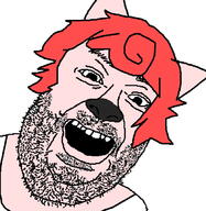 clothes furry hair nara open_mouth red_hair soyjak stubble variant:its_out_get_in_here // 656x672 // 167.0KB