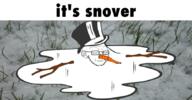 carrot closed_eyes closed_mouth ear glasses irl_background its_over over pun snow snowman stubble text top_hat variant:soyak // 920x477 // 182.9KB