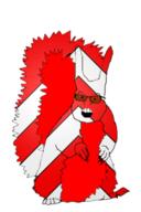 angry animal country flag full_body glasses medieval morgannwg open_mouth soyjak squirrel stubble subvariant:feralsquirrel tail united_kingdom variant:feraljak // 402x602 // 125.1KB