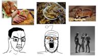 angry antenna bug food gigachad glasses hair meat mouse nas:gigachad open_mouth orange_eyes reddit redditard soyjak stubble variant:a24_slowburn_soyjak variant:chudjak // 2300x1313 // 2.3MB