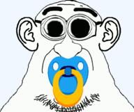 animated deformed ear glasses pacifier soyjak stubble subvariant:pissluffare_front variant:pissluffare // 620x519 // 123.1KB