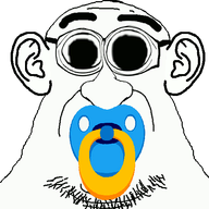 animated deformed ear glasses pacifier soyjak stubble subvariant:pissluffare_front variant:pissluffare // 620x519 // 123.1KB