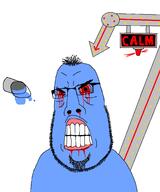 alarm arrow blood bloodshot_eyes blue_skin calm eyebags glasses gritting_teeth hair paint stubble subvariant:hairson text variant:cobson // 1356x1625 // 73.3KB