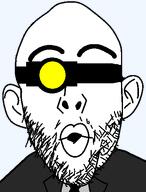 agent beard black_suit clothes cyclops ear goggles madness_combat necktie open_mouth soldat soyjak suit thick_eyebrows transparent_background variant:nojak // 374x491 // 15.0KB