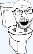 glasses open_mouth skibidi_toilet stubble toilet toilet_black_person variant:feraljak // 399x649 // 45.1KB