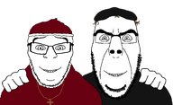 2soyjaks black_shirt catholic christianity cross lutheran martin_luther no_more_brother_wars pope pope_leo_x protestant red_shirt subvariant:cobson_front2 subvariant:feraljak_front subvariant:wholesome_feraljak subvariant:wholesome_feraljak_front variant:cobson variant:feraljak // 2025x1235 // 60.2KB