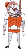 chicken clothes crying full_body glasses gynaecomastia hanging hat hololive open_mouth rope soyjak stubble suicide takanashi_kiara tongue tranny variant:bernd vtuber // 611x1174 // 151.3KB