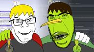 2soyjaks award badge blond glasses hair happy kiwi kiwifarms nate no_more_brother_wars null null_(kiwifarms) soyjak soyjak_party stubble variant:cobson variant:feraljak // 1920x1080 // 785.9KB