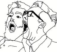 2soyjaks beard clothes glasses hair open_mouth rhett_and_link soyjak variant:rhett_and_link // 668x602 // 90.9KB