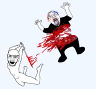 2soyjaks ack angry blood glasses gore hand hands_up murder open_mouth soy_(soyjak_party) soyjak soysuba stubble subvariant:pettygod sword tongue tranny variant:bernd variant:feraljak // 1200x1114 // 130.2KB