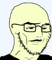 closed_mouth glasses handsome soyjak stubble variant:soyak // 210x240 // 18.0KB