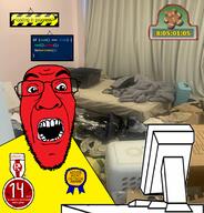 badge bee_swarm_simulator computer glasses irl_background monitor open_mouth roblox soyjak stubble text variant:unknown video_game // 1617x1689 // 801.2KB