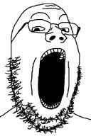 gape glasses open_mouth soyjak stretched_chin stretched_mouth stubble teeth template variant:gapejak // 600x900 // 13.0KB
