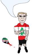 2soyjaks ack angry blood bloodshot_eyes buff closed_mouth clothes ear flag flag:lebanon flag:syrian_rebels full_body glasses hair lebanon meta:tagme open_mouth severed_head soyjak speech_bubble speech_bubble_empty subvariant:chudjak_front subvariant:unbotheredchud syria syrian_rebels tranny variant:bernd variant:chudjak vein white_skin yellow_teeth // 972x1600 // 435.4KB