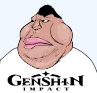 angry brown_skin clothes fat genre_defining genshin_impact hair latino lips obese pedophile soyjak spicroach spicunny variant:meximutt yellow_sclera // 888x849 // 78.6KB