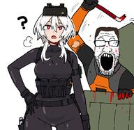 blood clothes crowbar gordon_freeman hair half-life hazmat_suit holding_object looking_at_you open_mouth stubble tranny_artstyle variant:markiplier_soyjak // 721x703 // 39.2KB