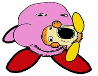 2soyjaks crazed eating kirby open_mouth soyjak stubble variant:gapejak video_game vore waddle_dee // 756x587 // 47.4KB