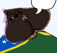 bloodshot_eyes brown_troonjak crying flag flag:solomon_islands open_mouth rope series:coonfags soyjak speech_bubble speech_bubble_empty suicide tongue trend:slopjak variant:bernd // 768x719 // 118.4KB