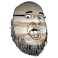 ear fat glasses jupiter open_mouth planet solar_system soyjak space stubble variant:fatjak // 974x998 // 655.1KB