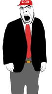 angry arm cap clothes donald_trump glasses hand hat leg necktie open_mouth soyjak stubble variant:cobson // 1652x2980 // 48.6KB