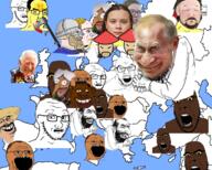 angry asian black_skin brown_skin europe glasses happy_merchant judaism knight map multiple_soyjaks nas:happy_jewish nas:merchant nas:tyrone scared soyjak stubble subvariant:soyak_(concerned) variant:chudjak variant:cobson variant:feraljak variant:soyak // 1229x983 // 1.0MB