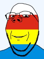 country flag flag:podlaskie glasses looking_at_you podlaskie poland smile soyjak stubble subvariant:wholesome_soyjak teeth transparent_background variant:gapejak voivodeship // 600x800 // 14.7KB