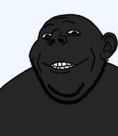 black_skin double_chin ear grin looking_at_you nigger smile soyjak stubble subvariant:gapealien variant:gapejak // 722x832 // 23.5KB