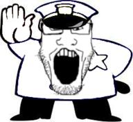 clothes full_body glasses hand hat police police_baton police_hat soyjak stubble utubetrollspolice variant:markiplier_soyjak // 234x215 // 44.9KB