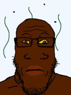 black_skin glasses inverted nigger stinky stubble variant:markiplier_soyjak yellow_sclera // 600x800 // 71.3KB