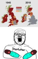 1945 2010 arm baby cuck glasses hand holding_object ireland map open_mouth soyjak statistics stepfather stubble text united_kingdom variant:markiplier_soyjak // 815x1250 // 571.9KB