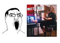 blond bnwo chud glasses queen_of_spades screaming tattoo variant:chudjak white_skin woman // 1200x869 // 645.2KB