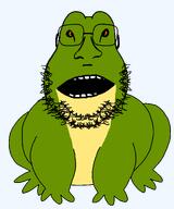 beard black_sclera frog glasses green_skin open_mouth series:animaljaks small_eyes soyjak stubble variant:weirdson // 1666x2000 // 66.4KB